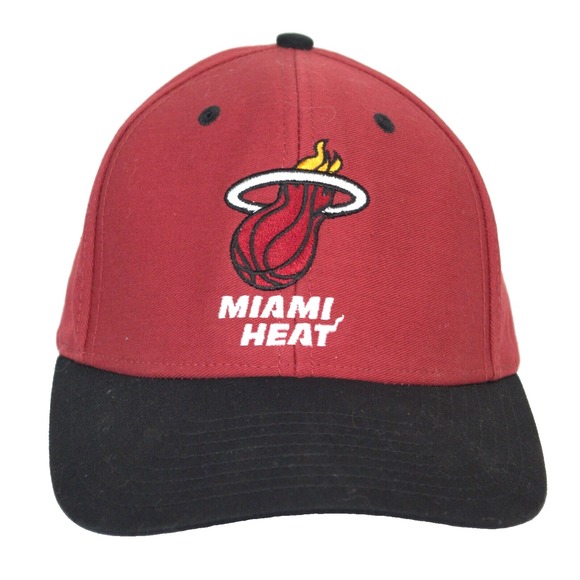 Vintage NBA Miami Heat LOGO Spellout Snapback Hat 90s Adidas Free Shipping - Picture 1 of 7